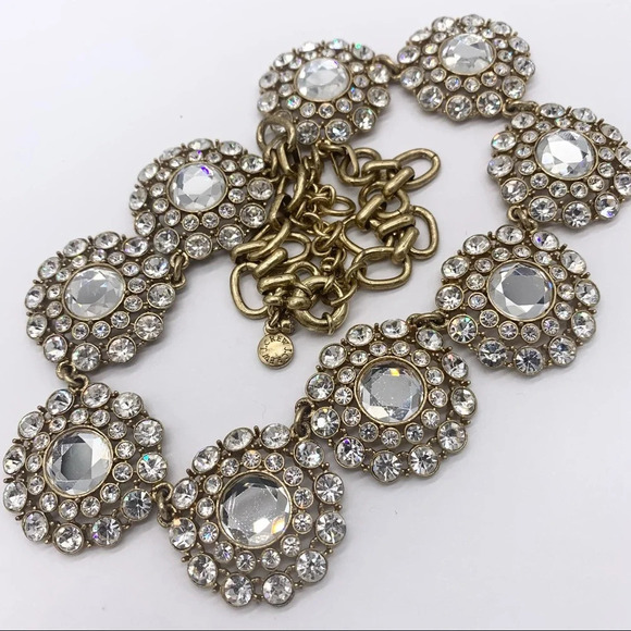 J. Crew Jeweled Medallion Gold Necklace - Picture 1 of 3